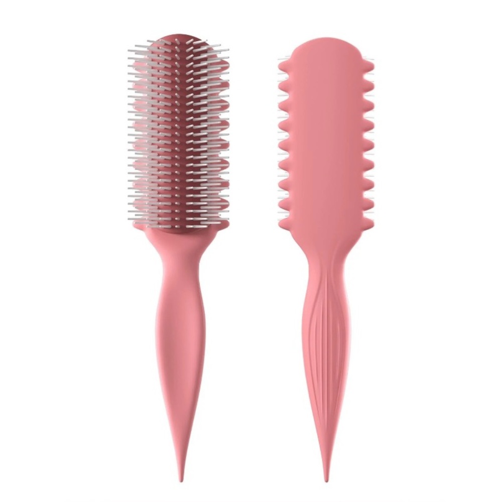 NEW AM8:00 Curl Defining Hair Brush Pink Enhances Curls Definition & Separation